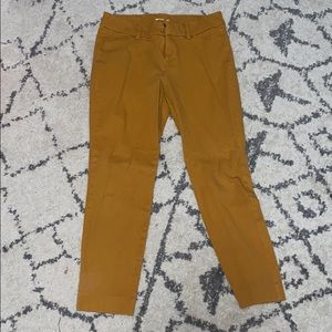 Mustard yellow mid rise pixie full length jeans